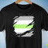 Agender Pride Flag Ripped Reveal Premium Unisex T-Shirt - Black